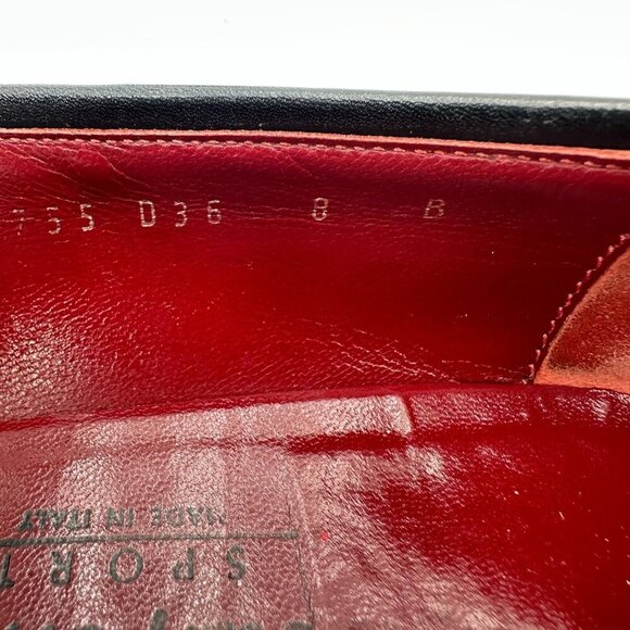 Salvatore Ferragamo Women Size 8B Black Leather Gold Horsebit Slip On Pump Shoes - Picture 10 of 12